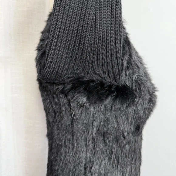 Gianni Versace Versus Rabbit Fur Knit Wool Sweater Black Cardigan IT 42 US 6 - Picture 9 of 15